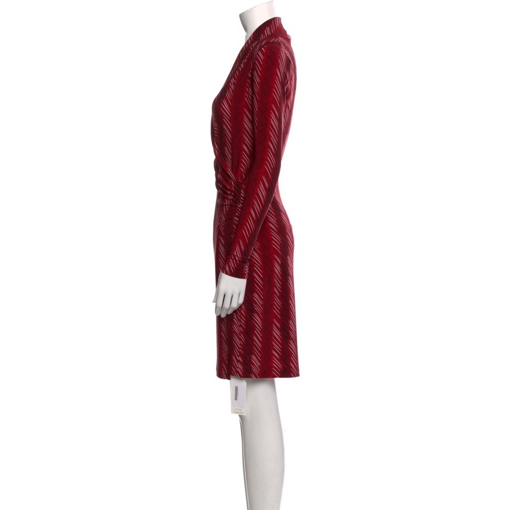 Norma Kamali Printed Wrap Dress Red Stripe Size Medium - Picture 11 of 12